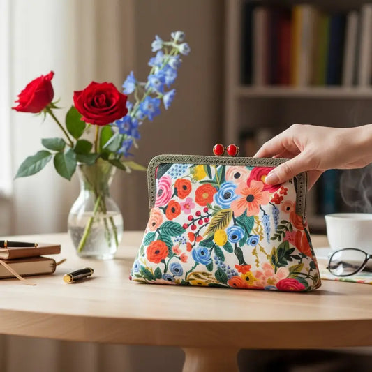 Garden Party in Cream - Hot Pink Clasp