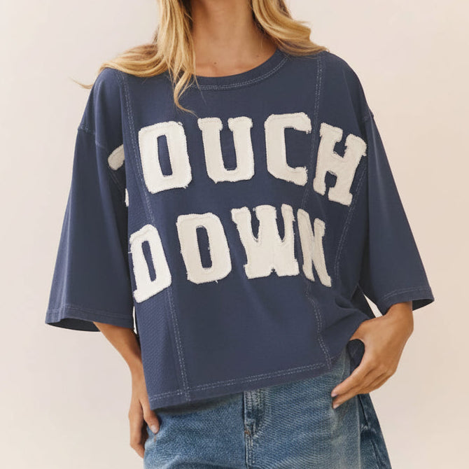 Acid Wash Oversized Short Sleeve Sweatshirt