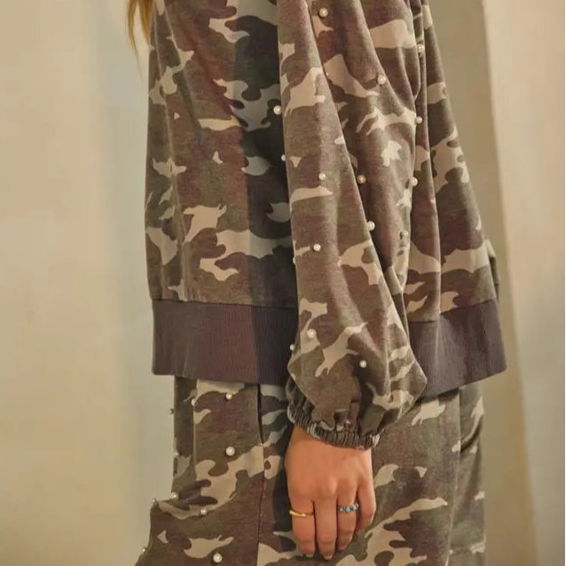 Camo French Terry Sweatshirt & Short Set