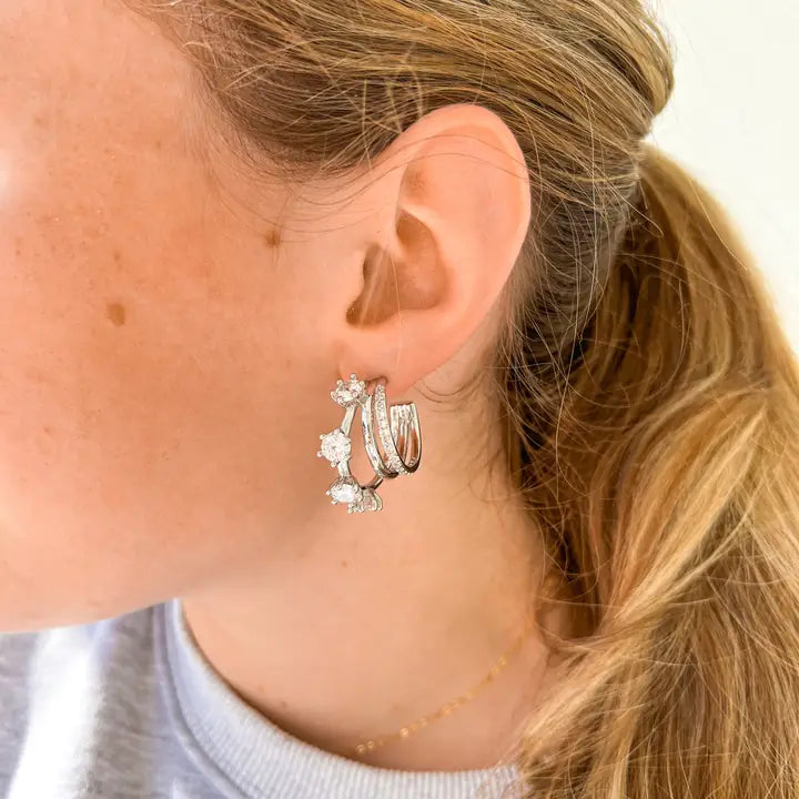 Juliana Hoop Silver Earrings