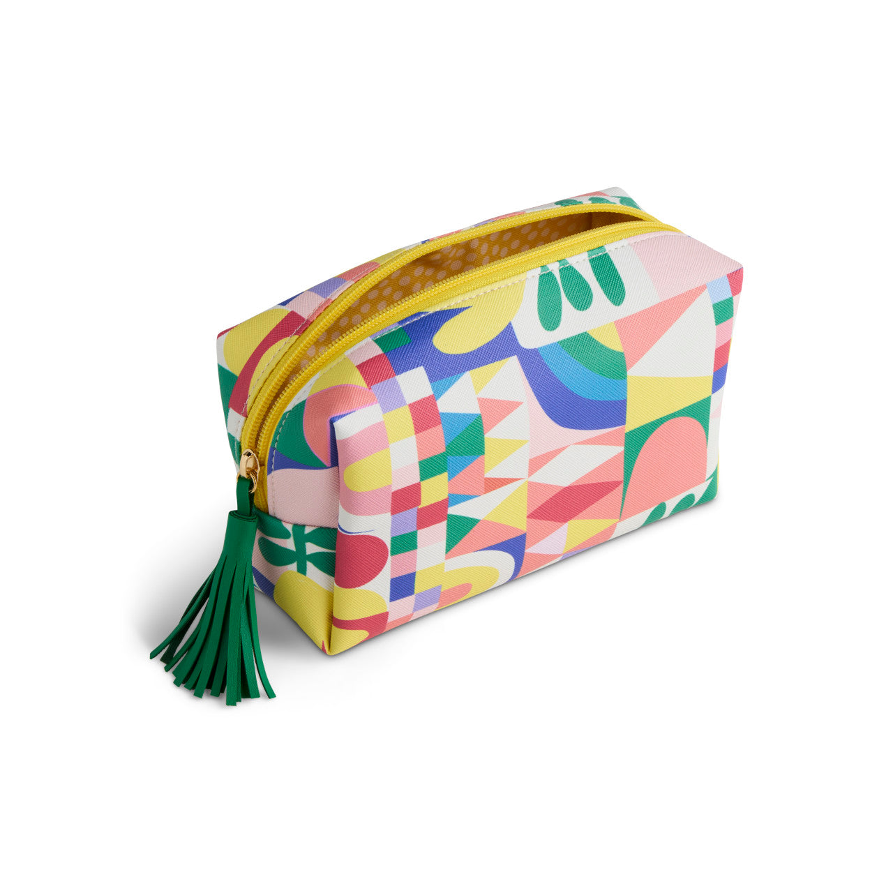 Folk Collage Multi Color Quilted Zip Pouch