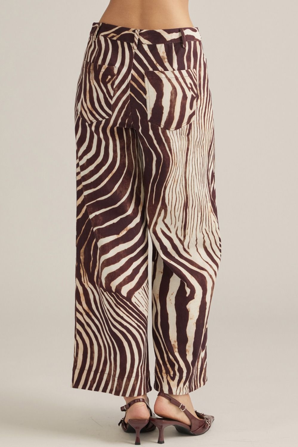 Zebra Print Wide Leg Pant