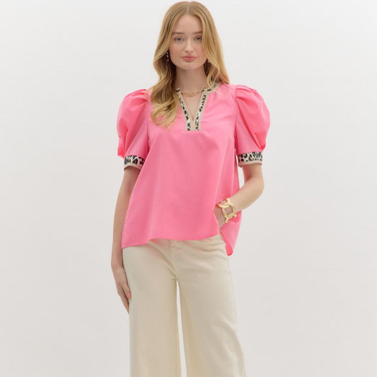 Pink with Leopard print top