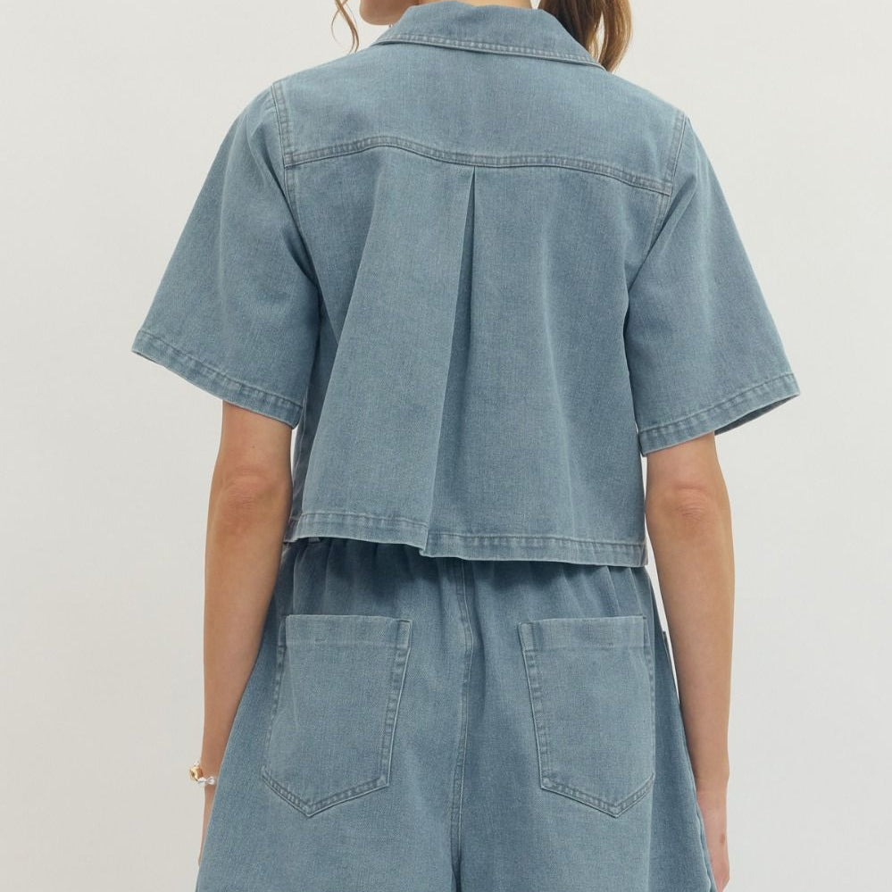 Denim Top And Skort Set