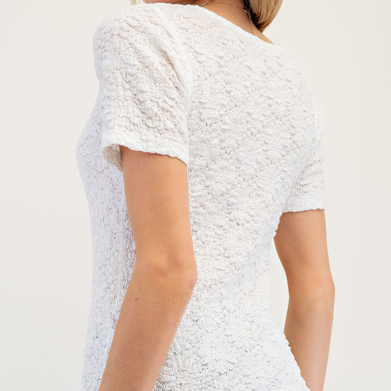 Allover Lace Short Sleeve Top