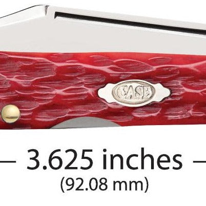 Peach Seed Jig Dark Red Bone CS Mini CopperLock® Pocket Knife