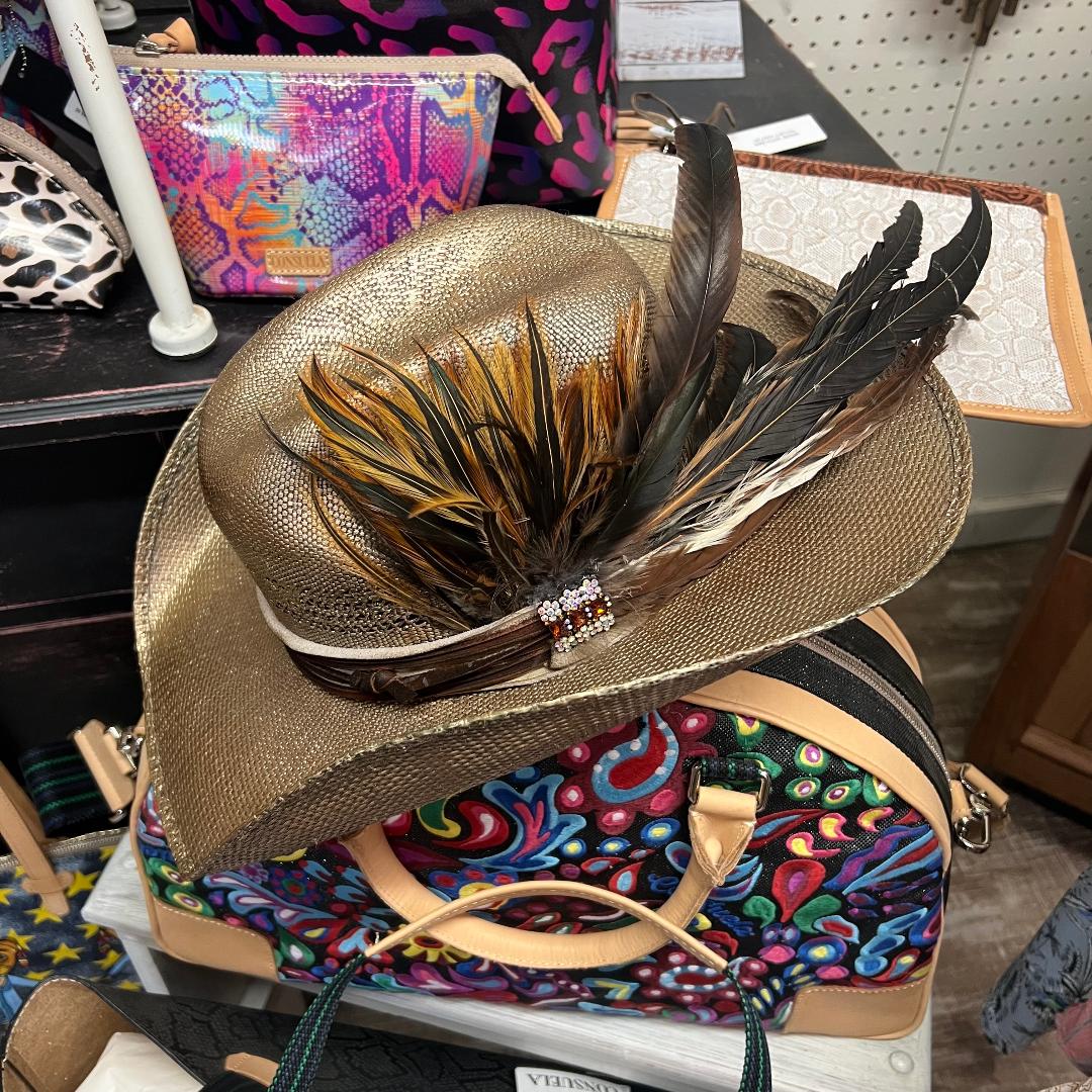 Handcrafted Vintage Gold Feathered Hat Made with 100% Paper