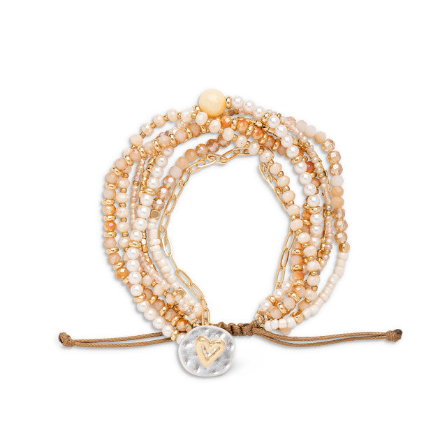 Beaded Love Bracelet Champagne