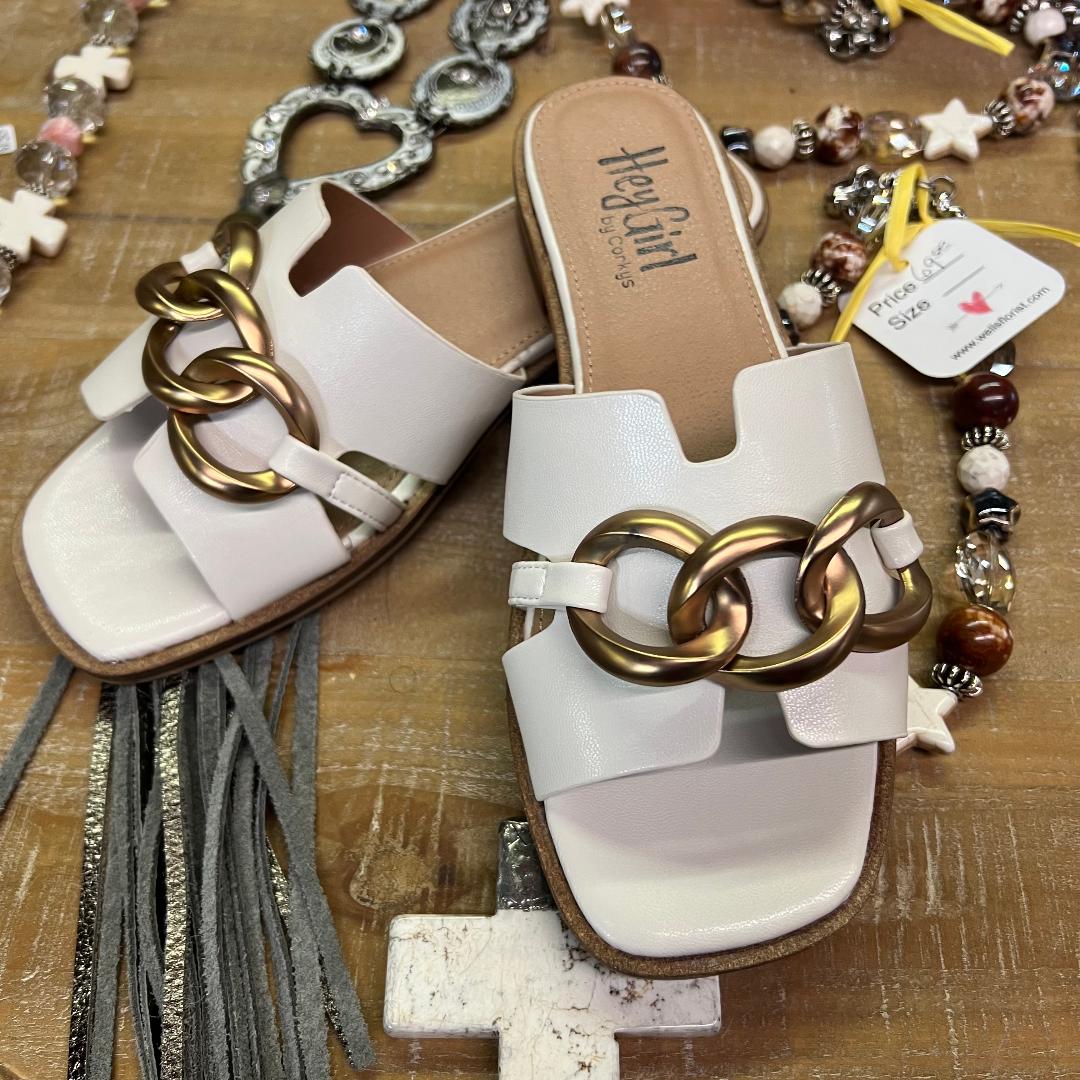 Off The Chain Ivory Sandal