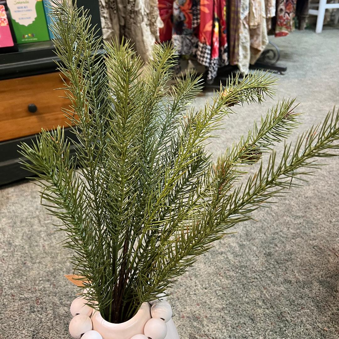 Green Pine Faux Multi Stem Bush Each