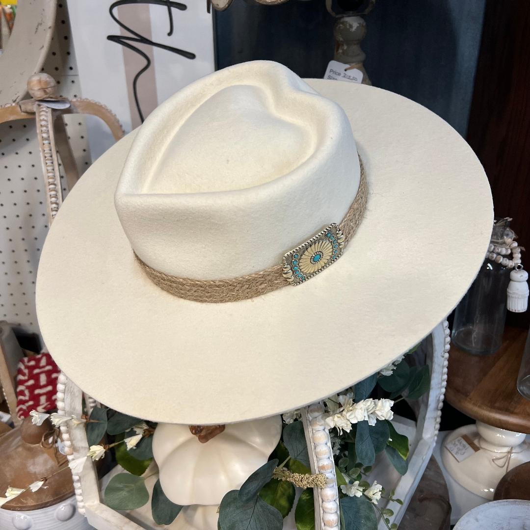 Fling Heart Crown Ivory Felt Hat