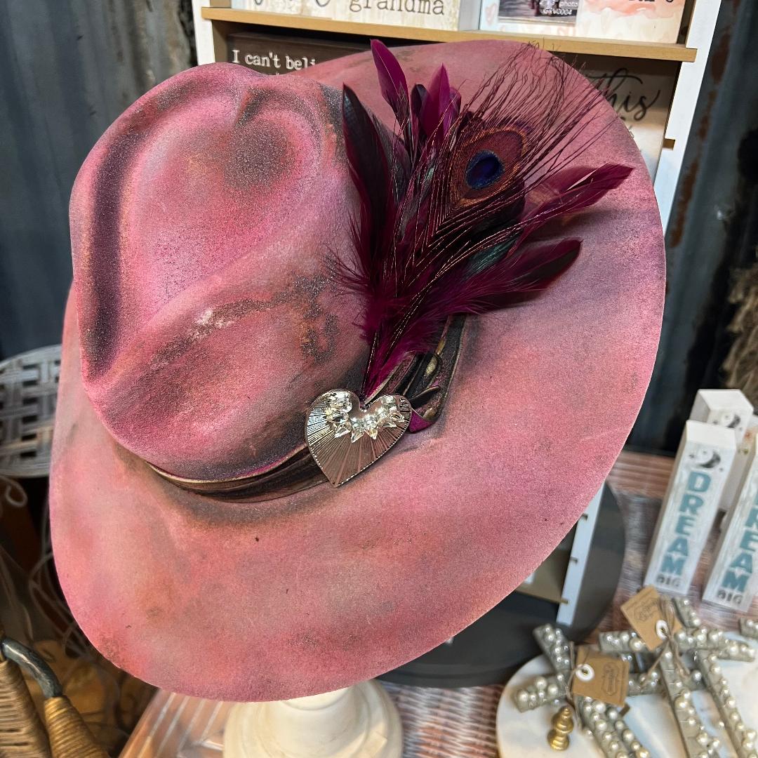 Sweetheart Crown Mauve Felt Hat