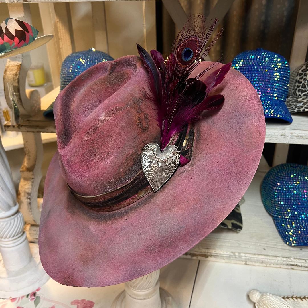 Sweetheart Crown Mauve Felt Hat