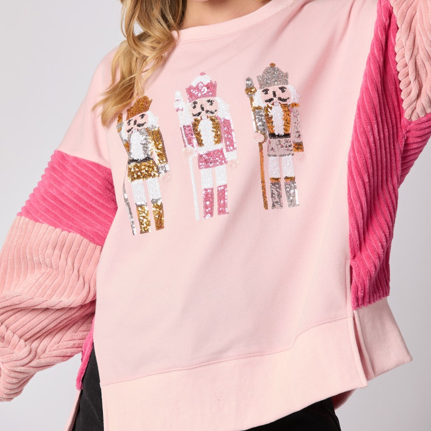 Sequined Nutcracker Oversized Terry Sweatshirt