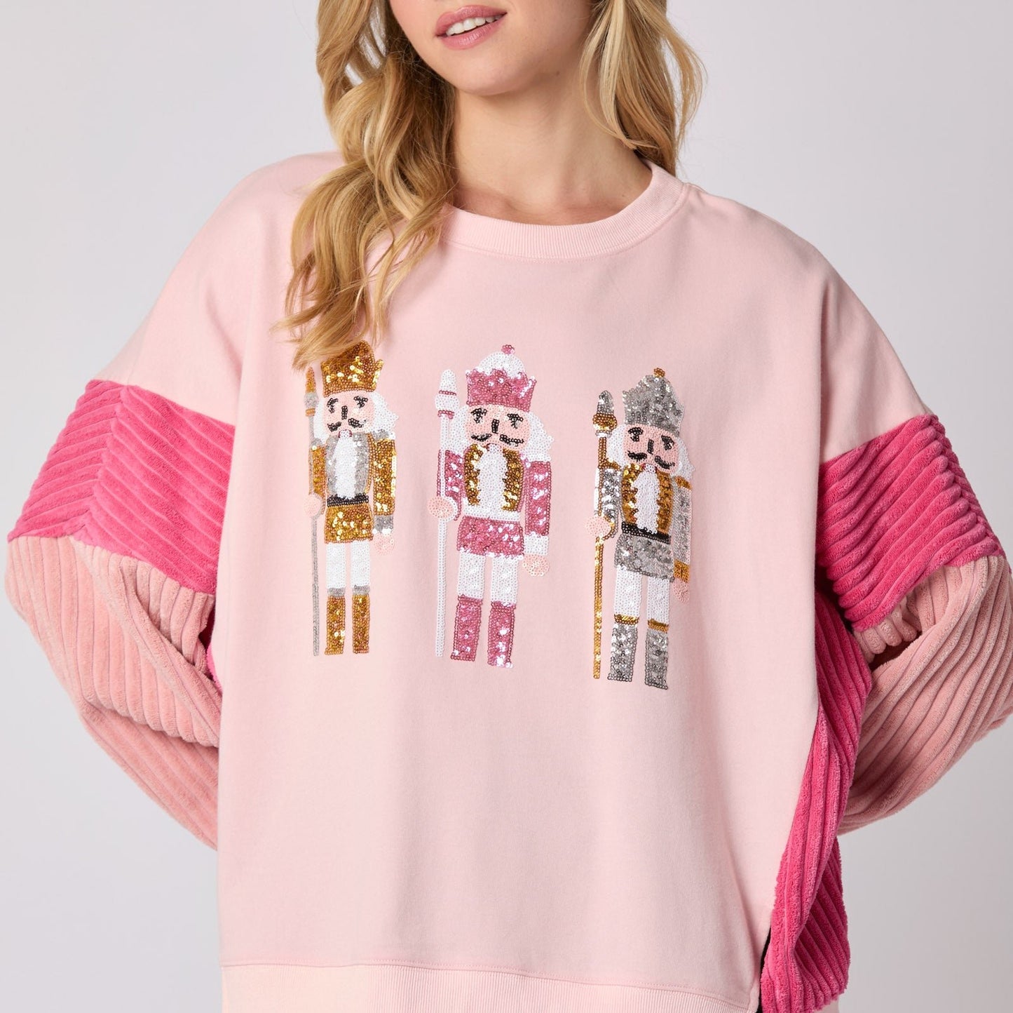 Sequined Nutcracker Oversized Terry Sweatshirt