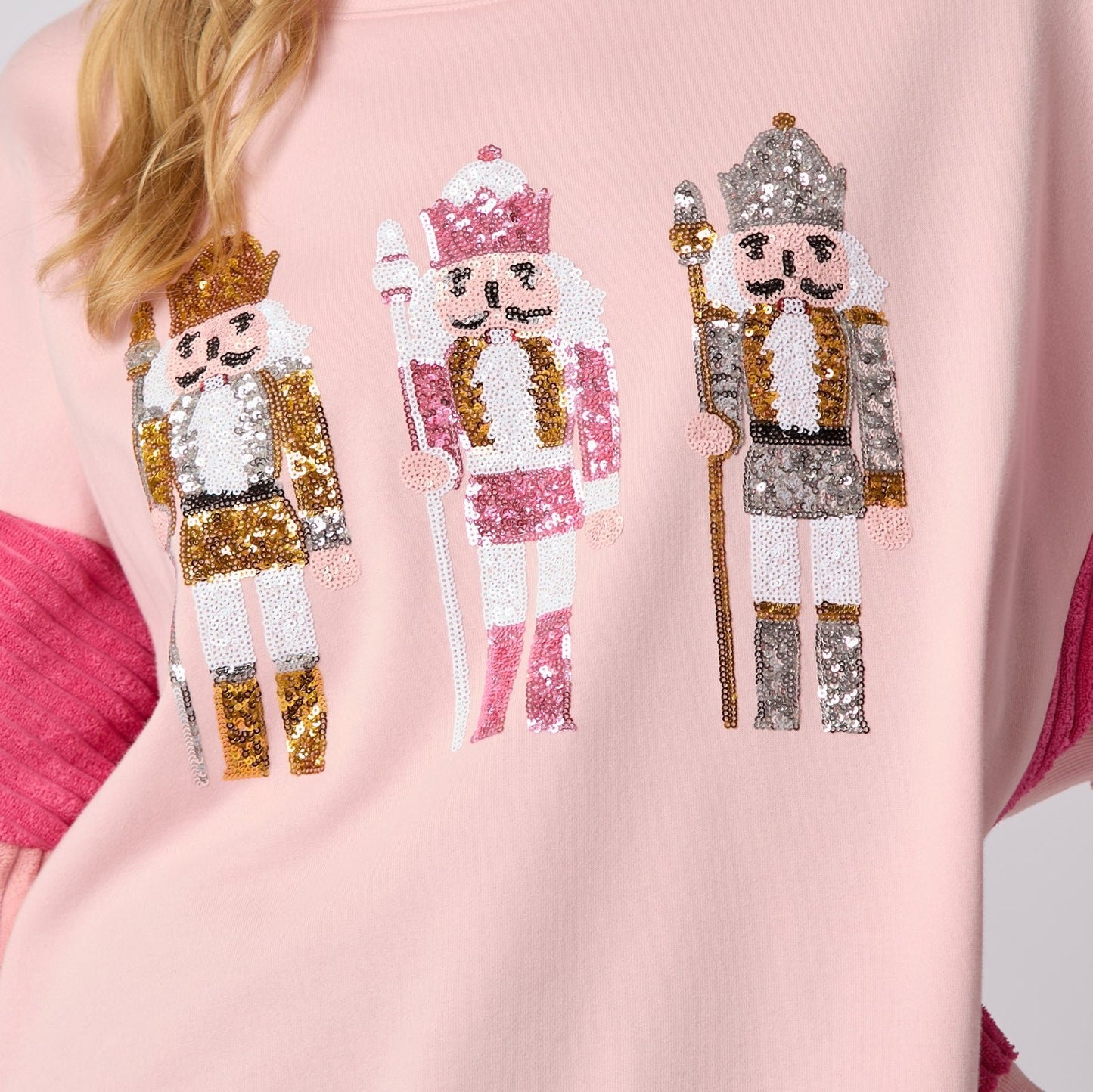 Sequined Nutcracker Oversized Terry Sweatshirt