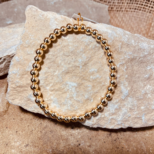 Classic 5mm Gold Beaded Bracelet
