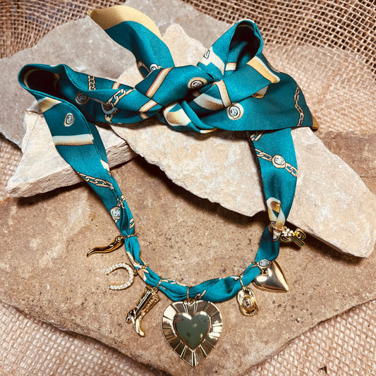 Grayson Multi Charm Scarf Necklace