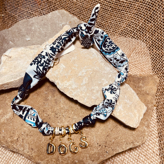 Dogs Bubble Letter Scarf Necklace