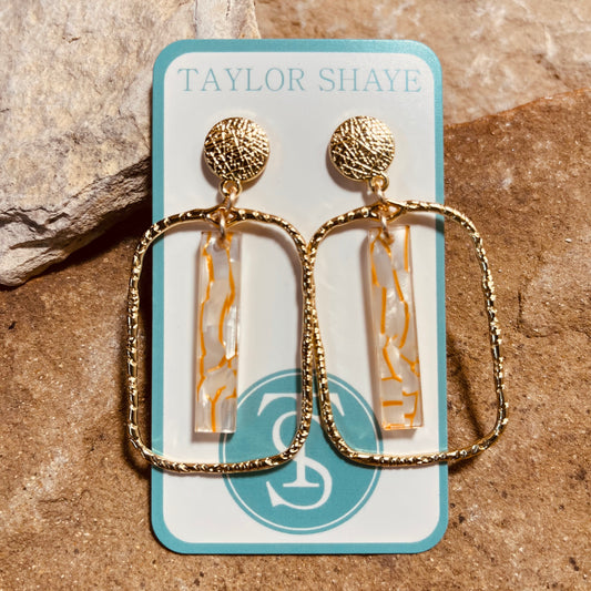 Carrie Stick Rectangle Hoop Earrings