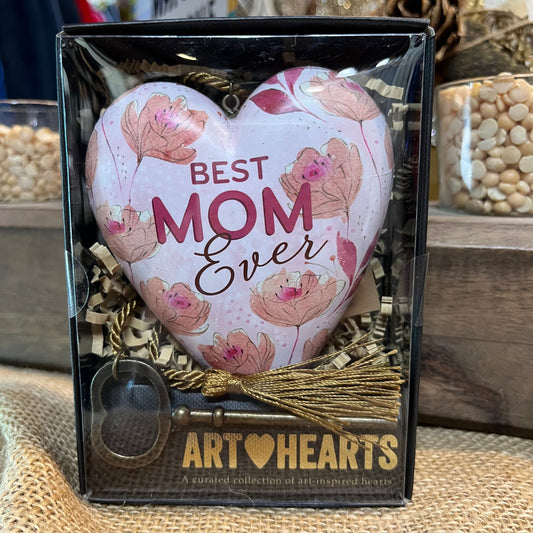 Best Mom Ever Floral Art Heart