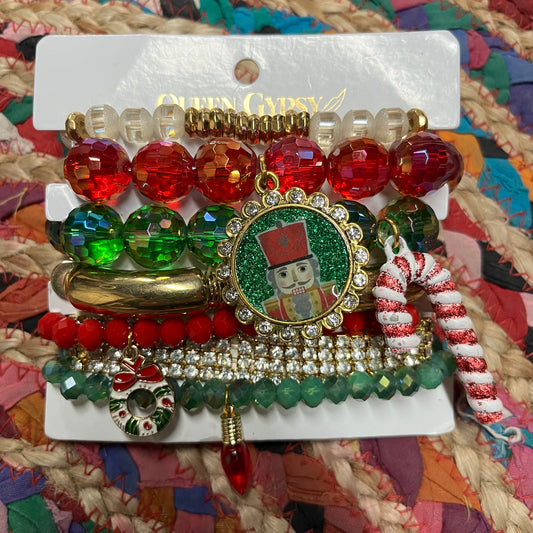 Green Nutcracker Bracelet Stack