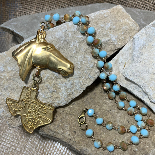 Gold Horse Head and Badge