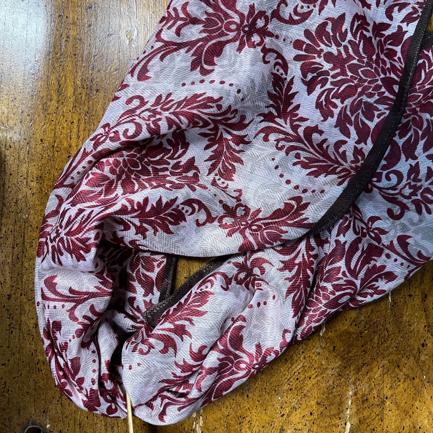 Maroon Filigree Bandana Scarf Wild Rag