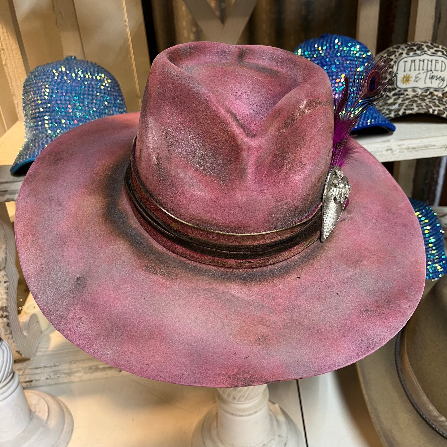 Sweetheart Crown Mauve Felt Hat