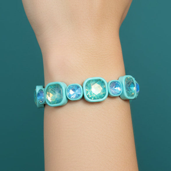 Teal Multi Size Square Bracelet