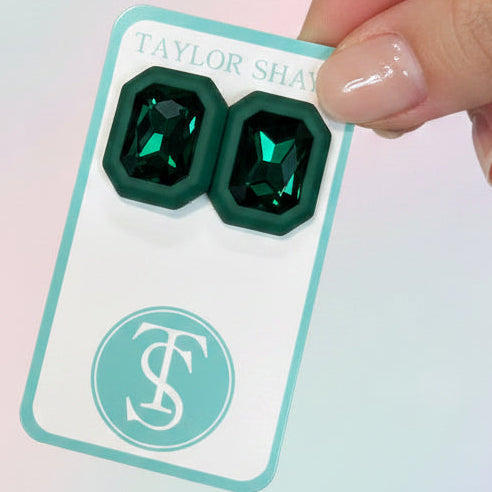 May Green Stud Earrings