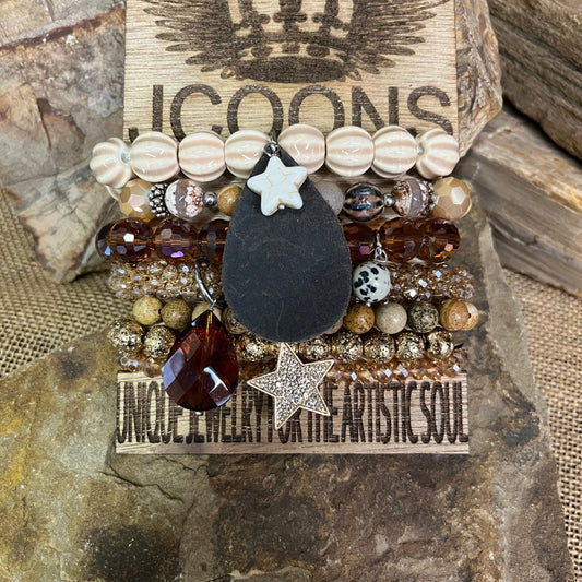 Star Multi Stack Amber Bracelet