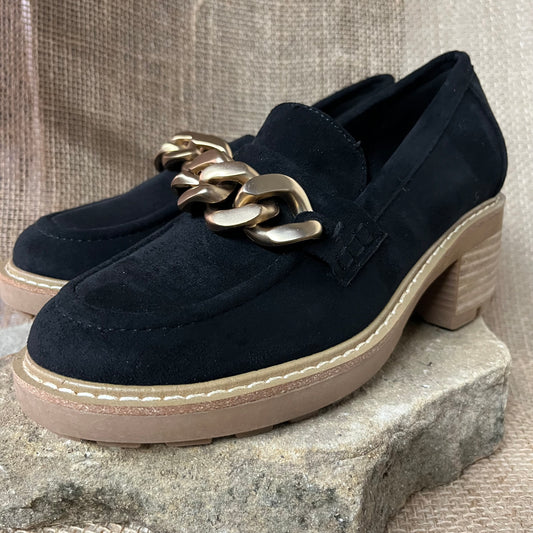 Corkys Brunch Vibes Black Faux Suede Loafers