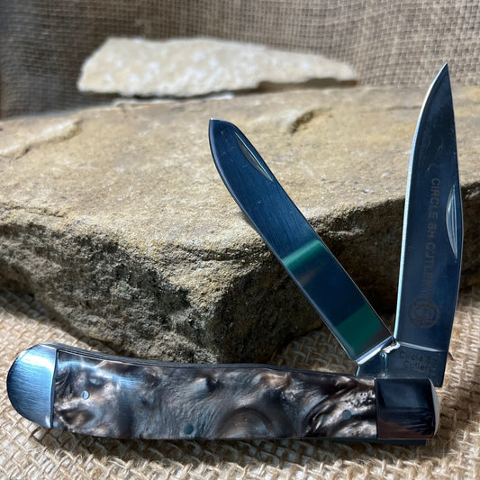 Circle SH Cutlery Black Explosion Trapper Knife