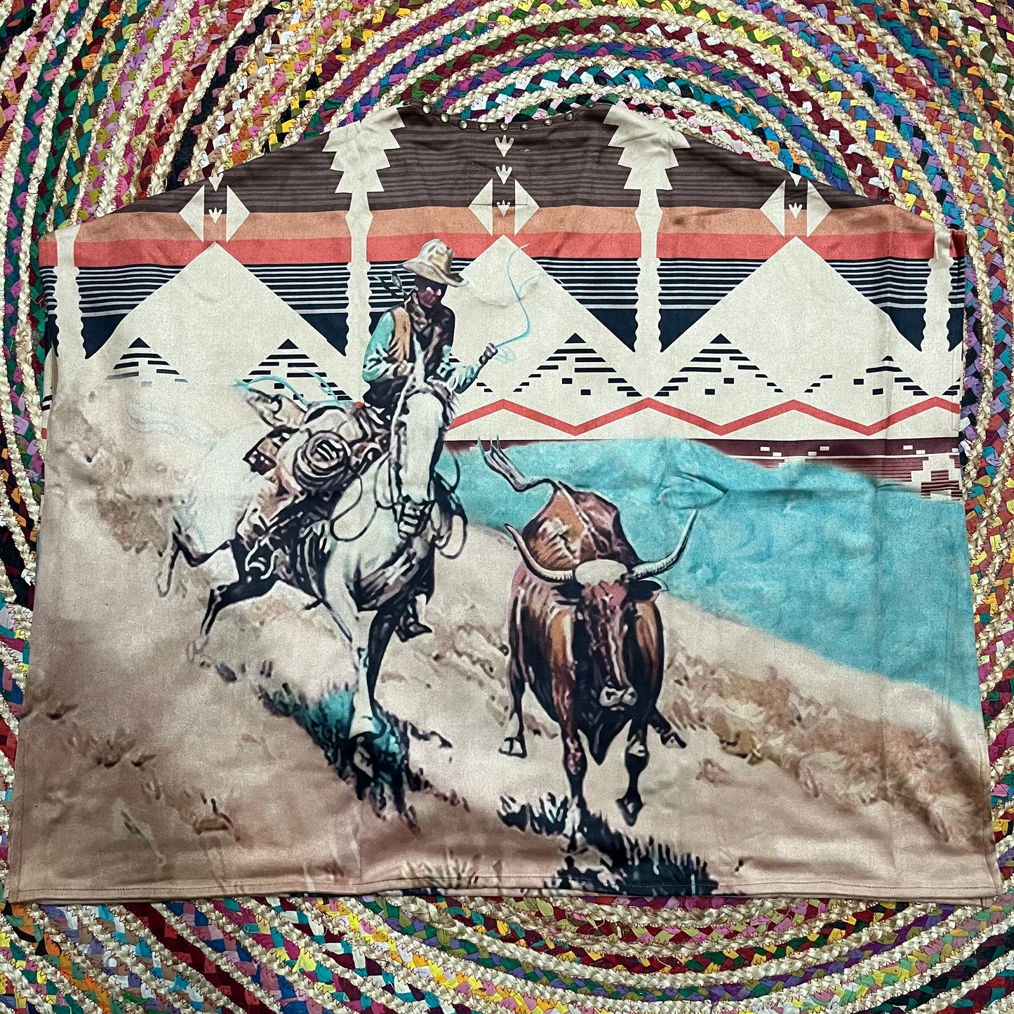 Southwestern Print Poncho Top