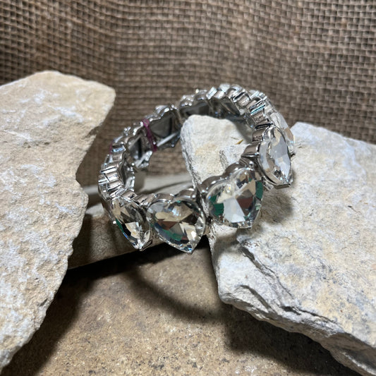 Clear Crystal Heart Jewel Bracelet