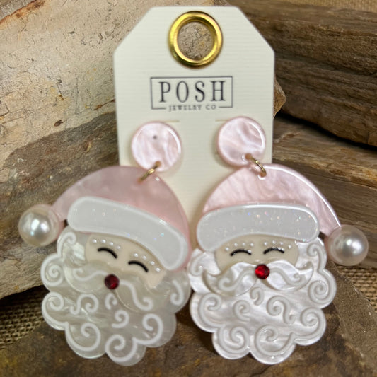 Charming Santa Earring Pink