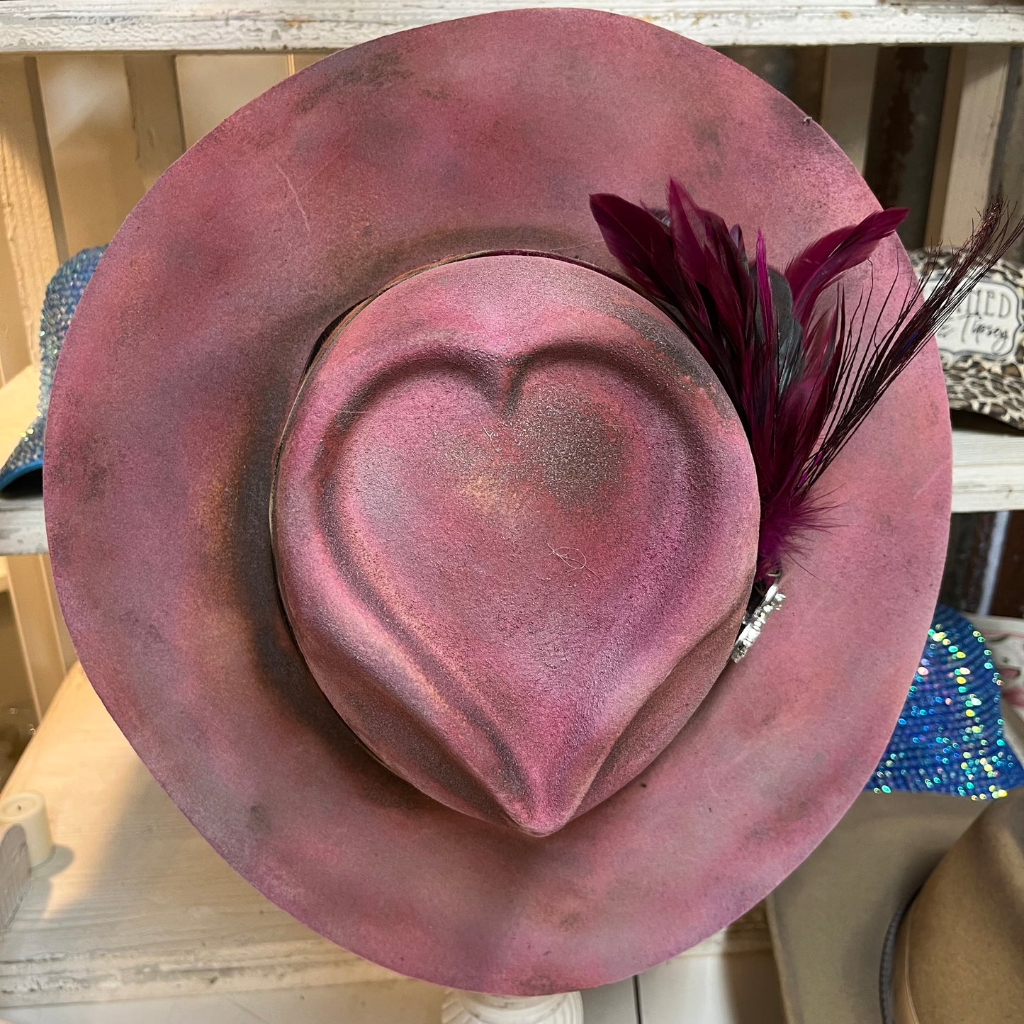 Sweetheart Crown Mauve Felt Hat