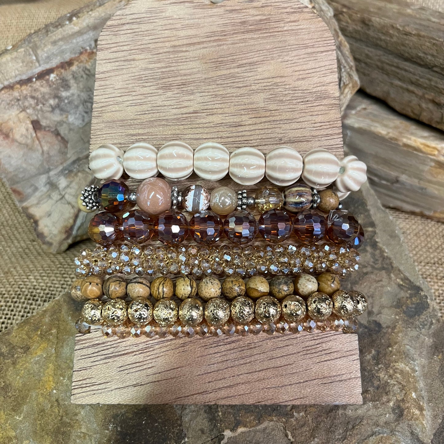 Star Multi Stack Amber Bracelet