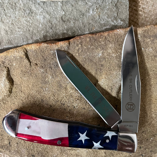 Circle SH Cutlery American Flag "We the People" Trapper Knife