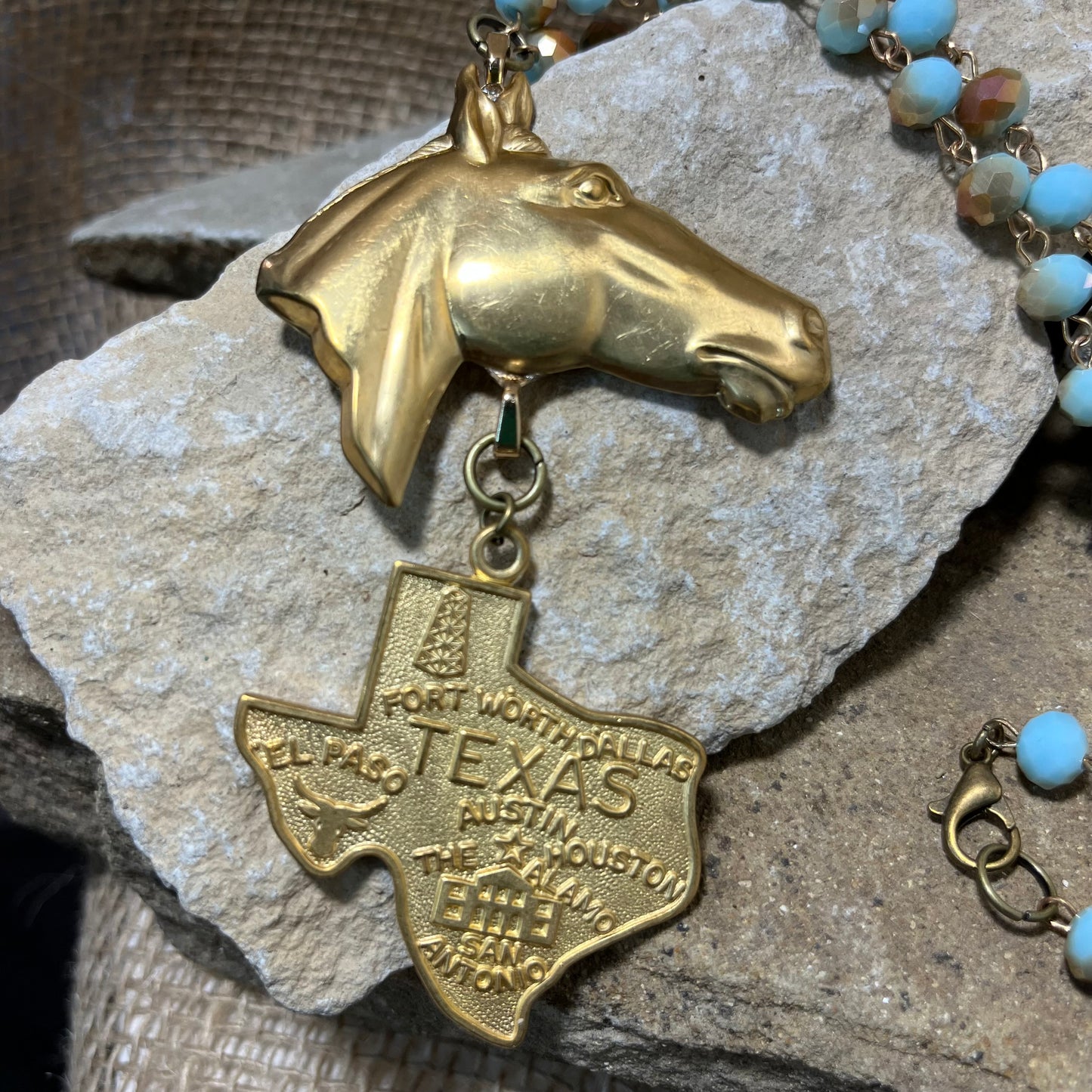 Gold Horse Head and Badge