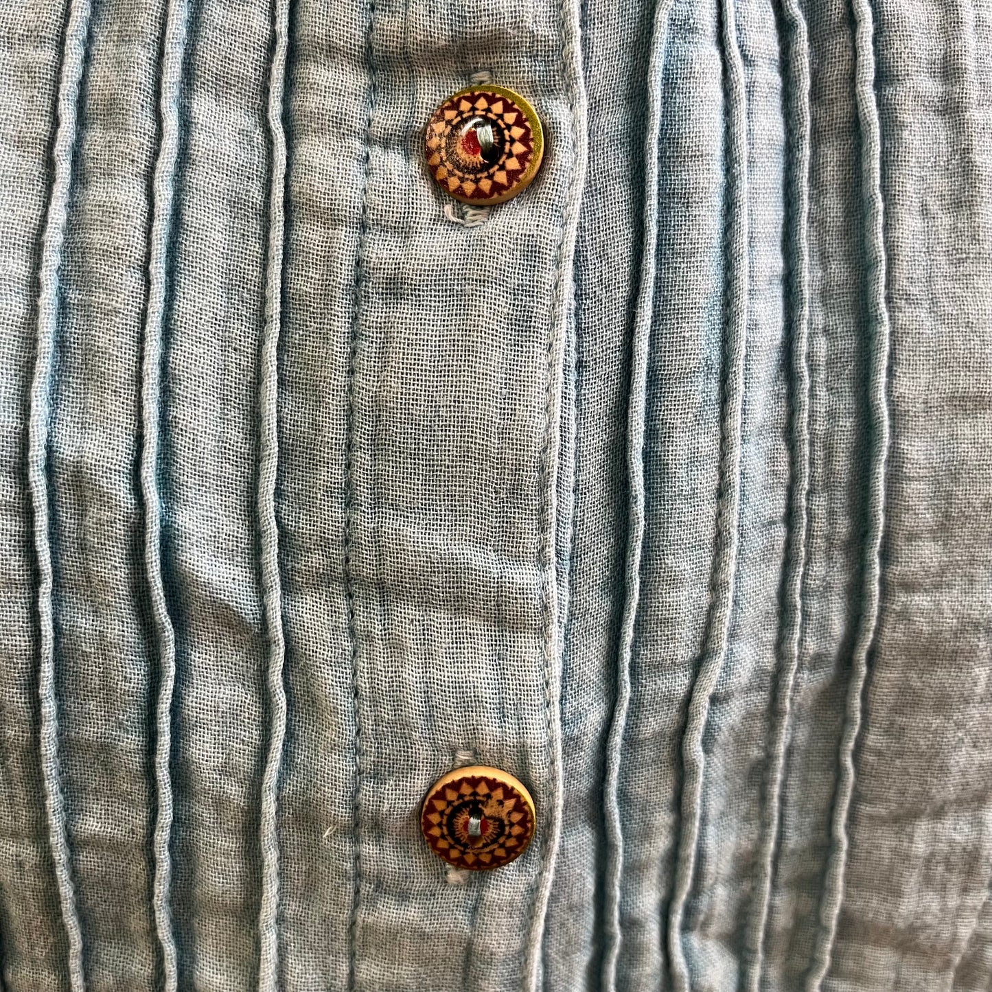 Pintucked Button Front Shirt