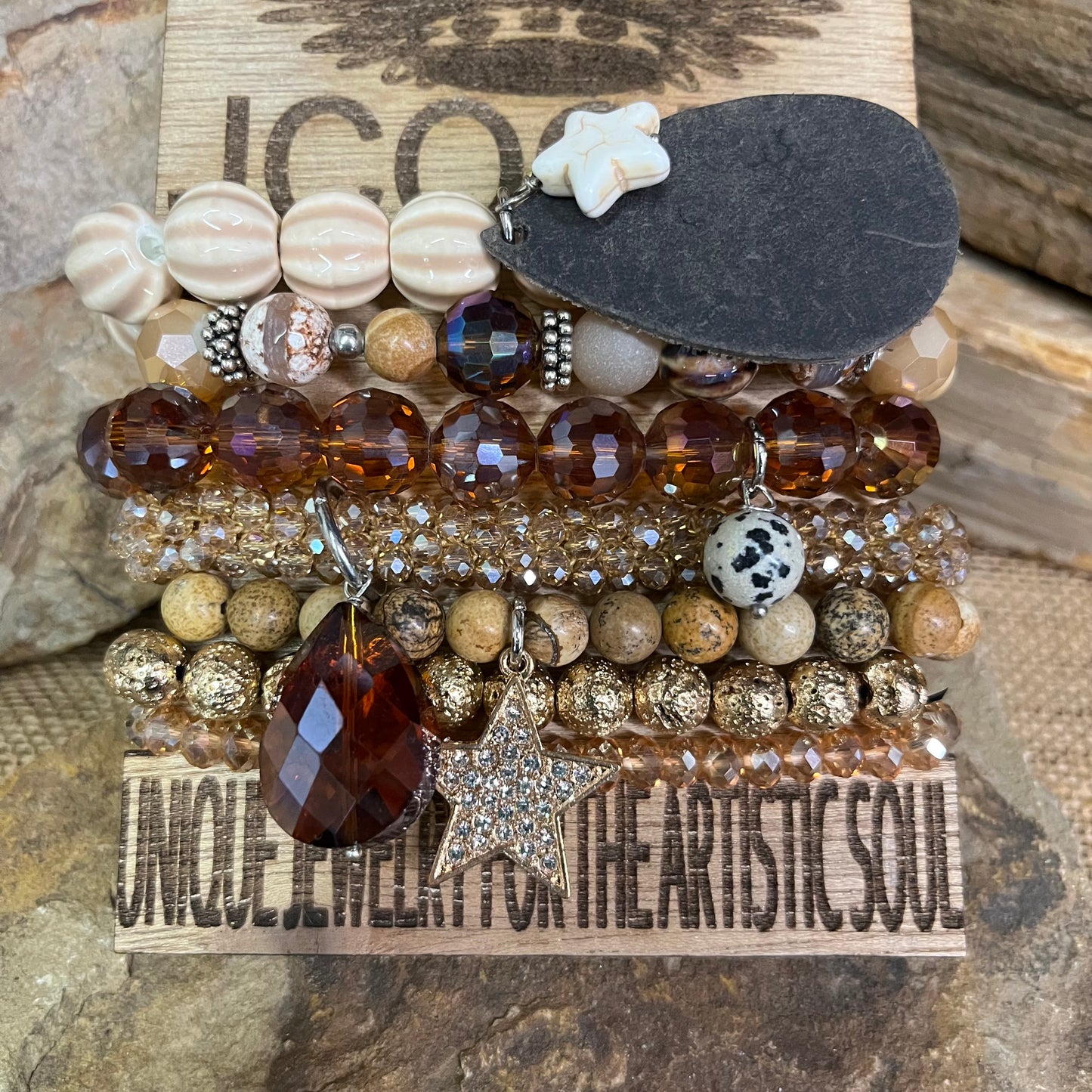 Star Multi Stack Amber Bracelet