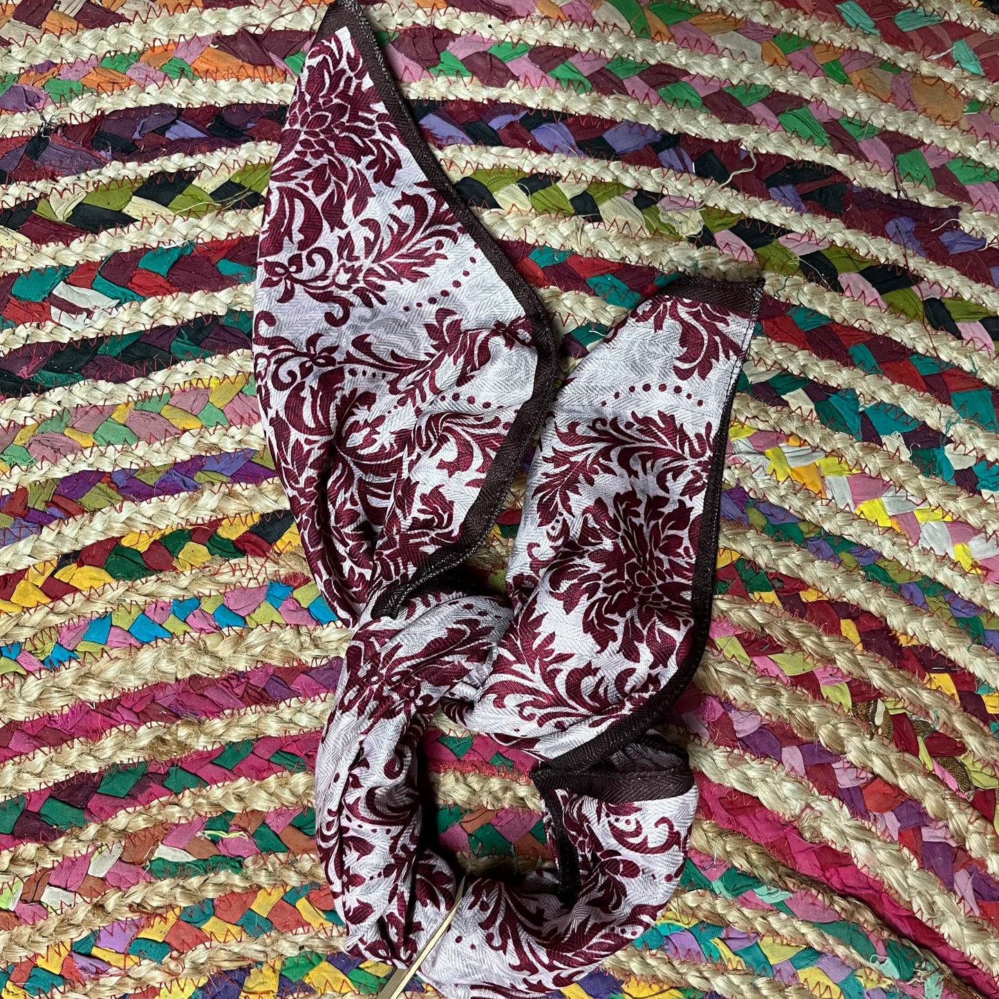 Maroon Filigree Bandana Scarf Wild Rag