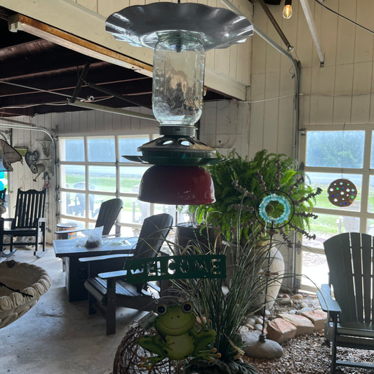Hanging Bird Feeder Welcome Frog