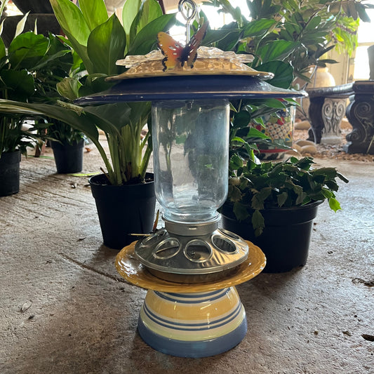 Hanging Bird Feeder Yellow Butterfly