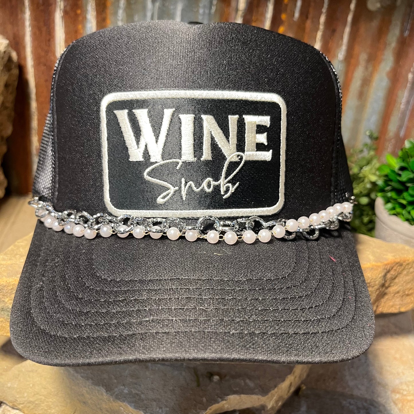 WINE Snob Embroidered Patch Trucker Cap