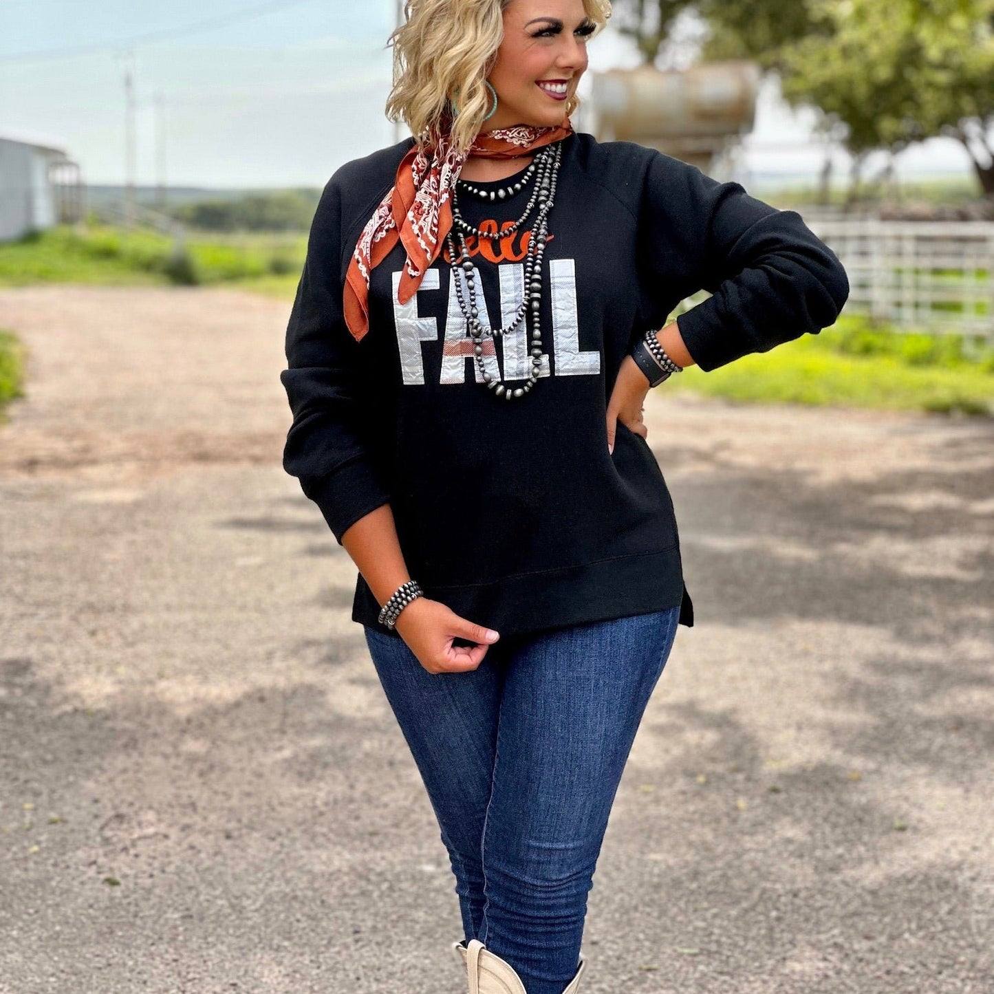 Sync Logic Hello Fall Applique Sweatshirt