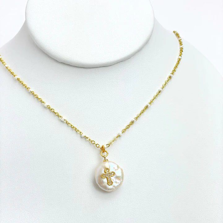 Madison Enamel Cross Necklace