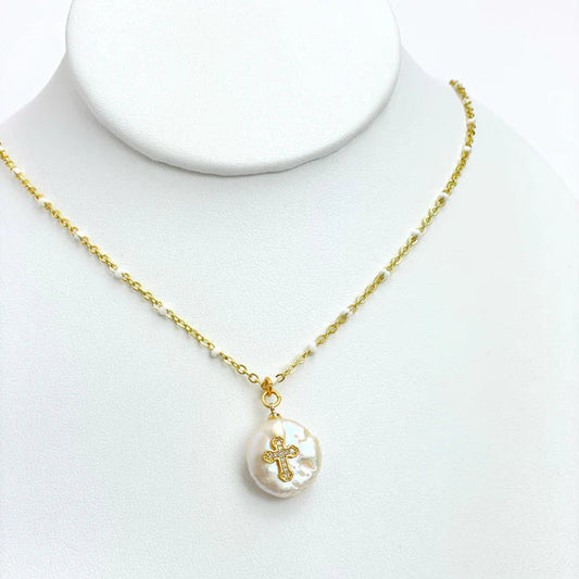 Madison Enamel Cross Necklace